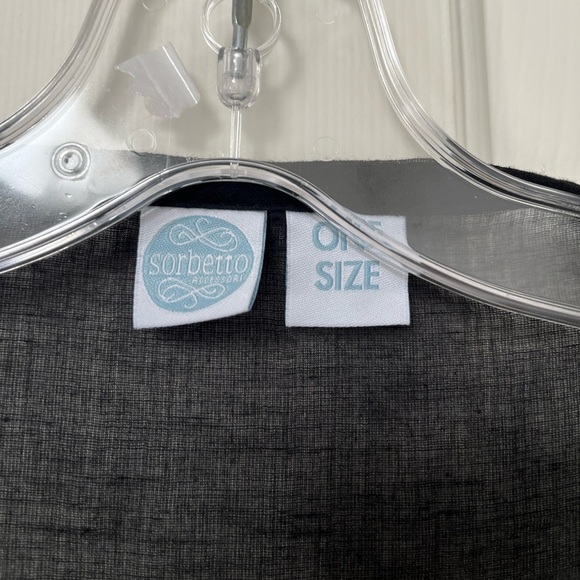 Sorbetto Boho Black Cotton Caftan Swim Cover-Up OS - Picture 6 of 12